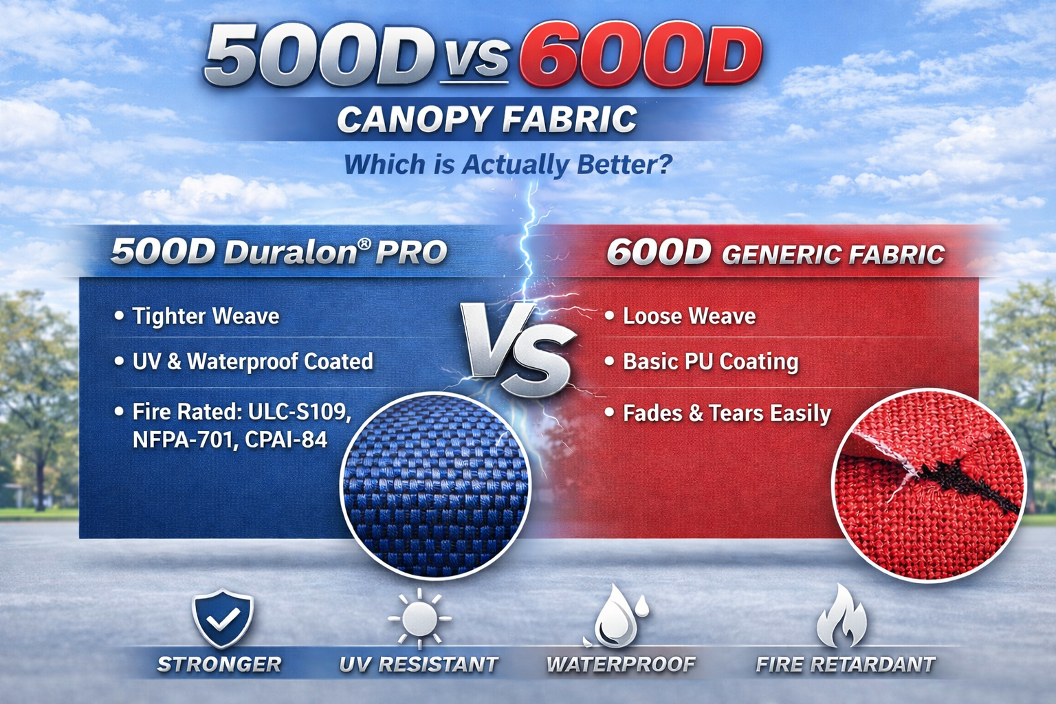 500D vs 600D Canopy Fabric